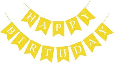 Hooqict Yellow Happy Birthday Banner Sign for Backdrop India | Ubuy