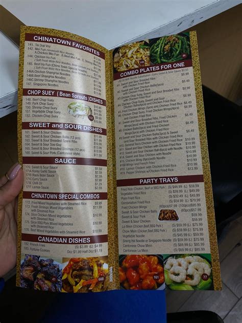 Menu at Chinatown take out service restaurant, Toronto, Jane St