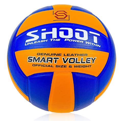 Buy Shoot Smart Volley | Genuine Leather | Pasted | Size 4 (Blue) | HD ...