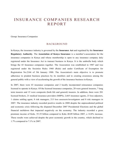 Image result for Analysis Report of Insurance Compnay