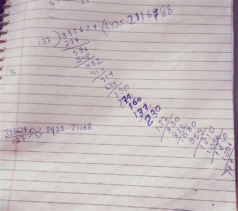 333624/137 divide in full method - Brainly.in