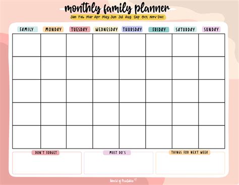 Image result for Family Planner Examples