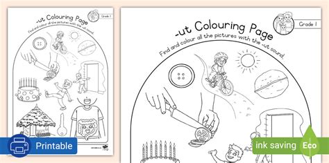 -ut Colouring Page (teacher made) - Twinkl