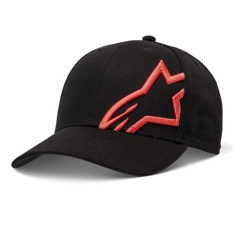 BONÉ ALPINESTARS CORP SNAP 2 – Preto e Vermelho – JR Speed Racing