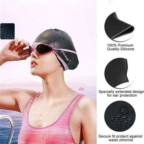 3D Waterproof Silicone Swimming Cap For Women – Borkut