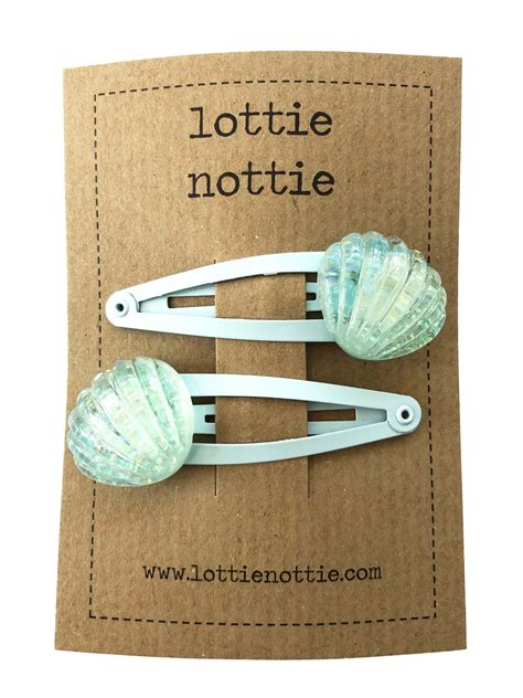 Aqua Blue Sea Shell Hair Clips - lottie nottie