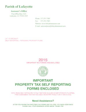 Fillable Online SELF REPORTING PERSONAL PROPERTY FORM Fax Email Print ...