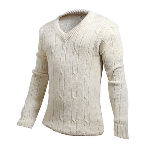 CW Pure Wool Sweater Cricket Long Sleeve Sweater Heavy Wool Sweater ...