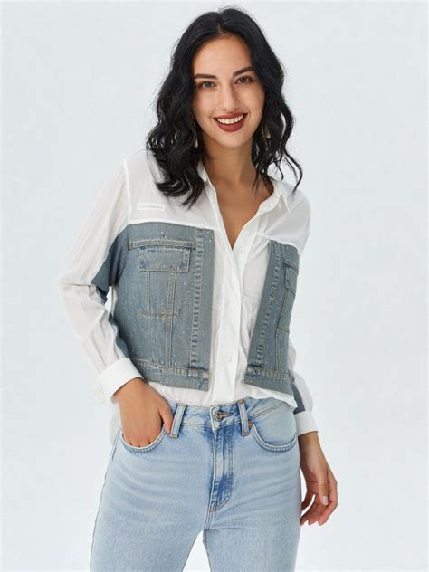 Women's Denim & White Shirt – Mask
