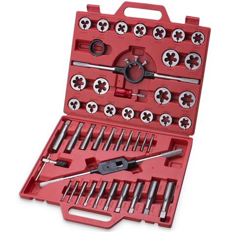 45-Piece Premium Large Size Tap and Die Set - Metric M6, M8, M10, M12, M14, M16, M18, M20, M22 ...