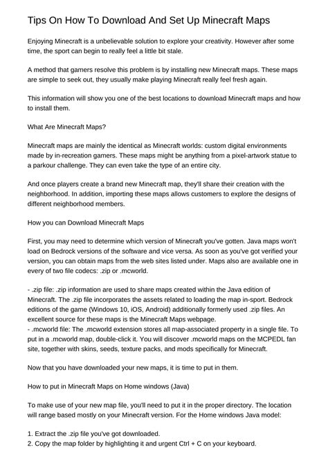 Image result for Minecraft Map Download Tutorial