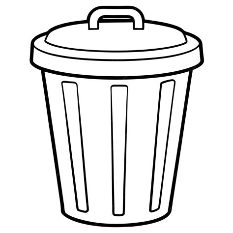 A black and white drawing of a trash can with a handle | Premium AI ...