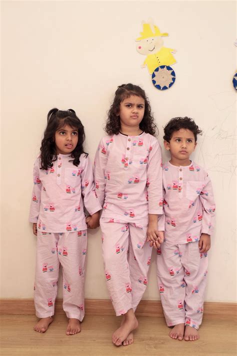 Peppa and George - Unisex kids pure cotton night suit – mini munki