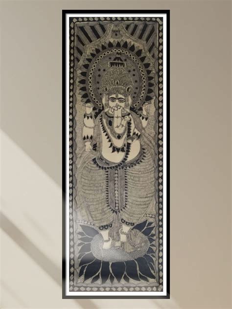 The elephant-headed God Ganesha Painting In Madhubani Art