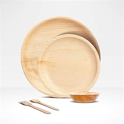 ECO SOUL [125 Pack Palm Leaf Dinnerware Set | Biodegradable, Disposable ...