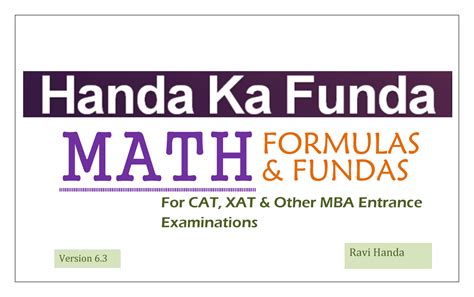Mathmaticsmathmaths - MATH FORMULAS & FUNDAS For CAT, XAT & Other MBA ...