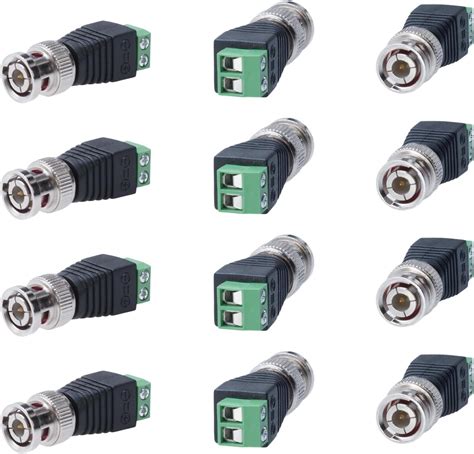 Buy BNC Male Balun Connector for Coax CAT5 to CCTV Surveillance Video ...