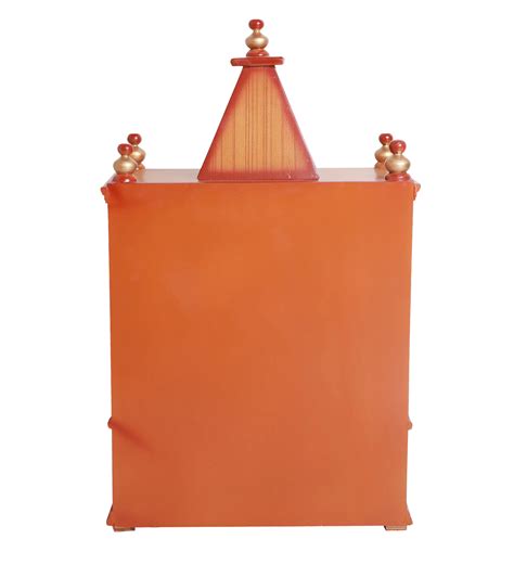 Alaya Wall Mount Pooja Mandir without Door (Teak Gold) – DZYN Furnitures