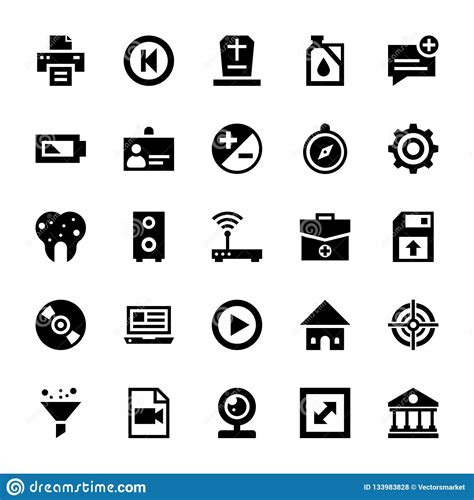 UI pack Of Icons stock illustration. Illustration of video - 133983828