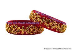 Yaalz Silk Thread Kundan Stone Trendy Kada Bangles In Assorted Colors