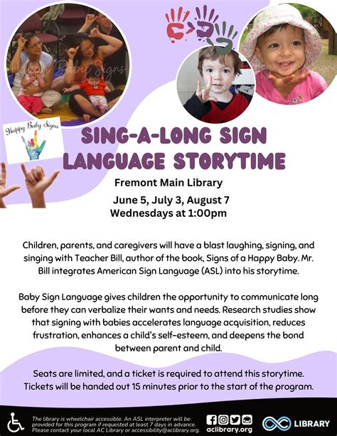 Sing-A-Long Sign Language Storytime @ Fremont Main Library, 2400 ...
