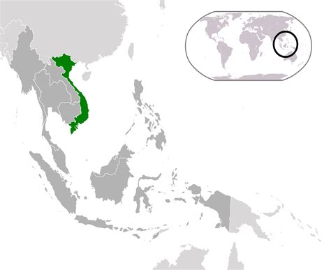 Location of the Vietnam in the World Map