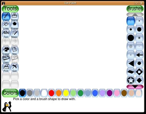 draw well labeled of tux paint window - Brainly.in