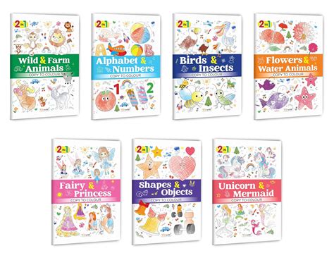 Buy 2 in 1 Copy to Colour - Alphabet & Numbers, Birds & Insects, Fairy ...