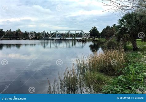 Blackwater River Railroad Swing Bridge in Milton, Florida. Stock Image - Image of river ...