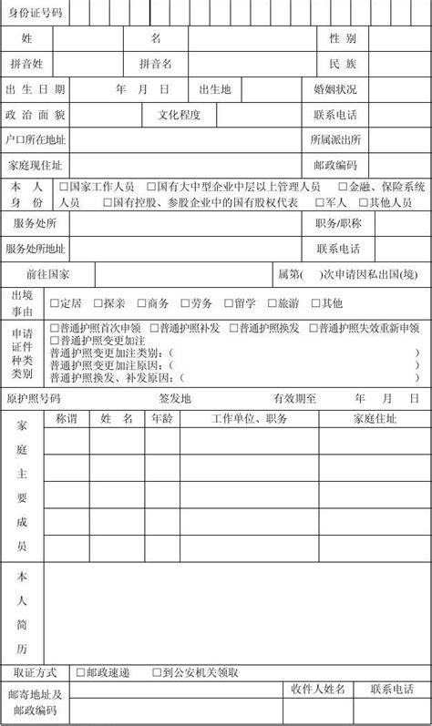 中国公民因私出国(境)申请表_word文档在线阅读与下载_免费文档