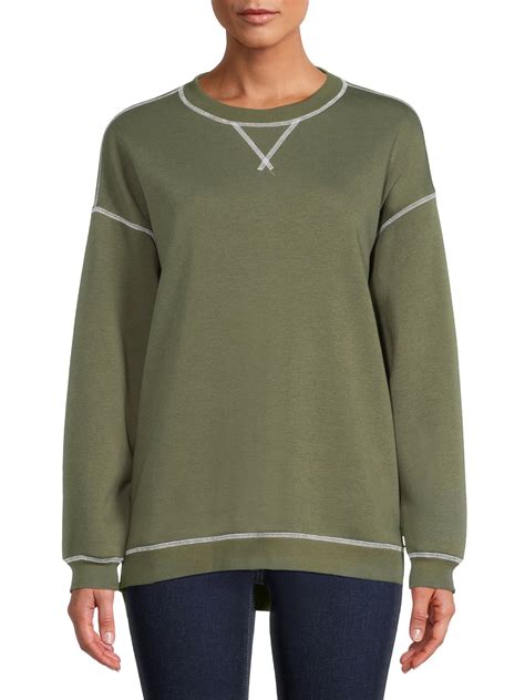 Time and Tru Women's Tunic Sweatshirt - Walmart.com