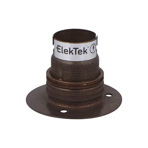 ElekTek Antique Brass B22 Batten 52mm Base BC Bayonet Cap Lamp Holder ...