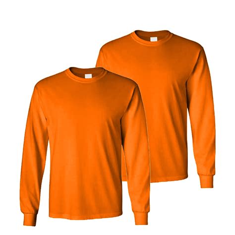RADYAN Men's High Visibility Long Sleeve Safety T-Shirt, Crew neck ...