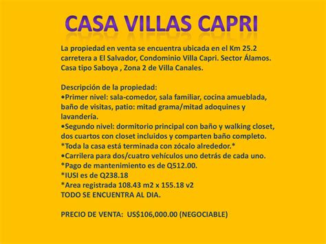 INFO Y FOTOS VILLAS CAPRI - OSCAR ALFREDO QUAN REYNOSO - Página 1 - 2 ...