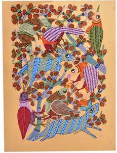 tribes india Natural Colors 14 inch x 10 inch Painting Price in India ...