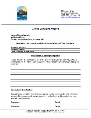 Fillable Online Zoning Violation Complaint Form - The Town of St ...