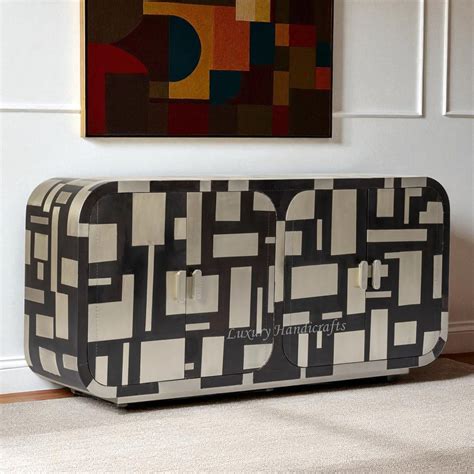 Patch Sideboard Black and White Metal – Luxury Handicrafts