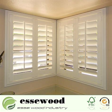 Reinforced Vinyl Wrapped White PVC Window Plantation Shutter for Home ...