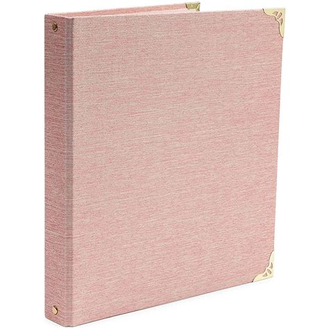 Light Pink 3 Ring Binder with 1.5 Inch Rings, Decorative Linen File ...