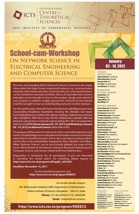 Network Science in Electrical Engineering and Computer Science | ICTS