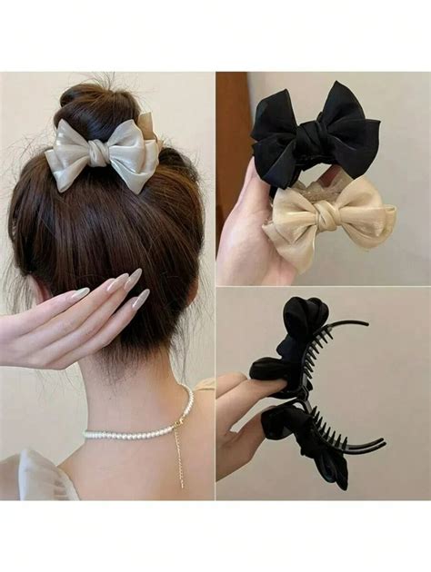 2 piezas Pinza de pelo con lazo elegante para mujeres y niñas ...