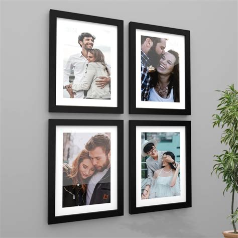READY 2 DECOR Photo Frame Set of 4 Picture Frames for Wall Hanging ...
