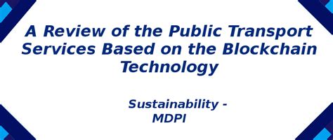 Public Transport Services Based on the Blockchain Technology | S-Logix