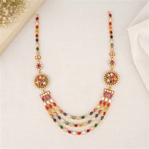 Gold Plated Navaratna Jewellery Online | 92.5 Gold Plated Silver ...