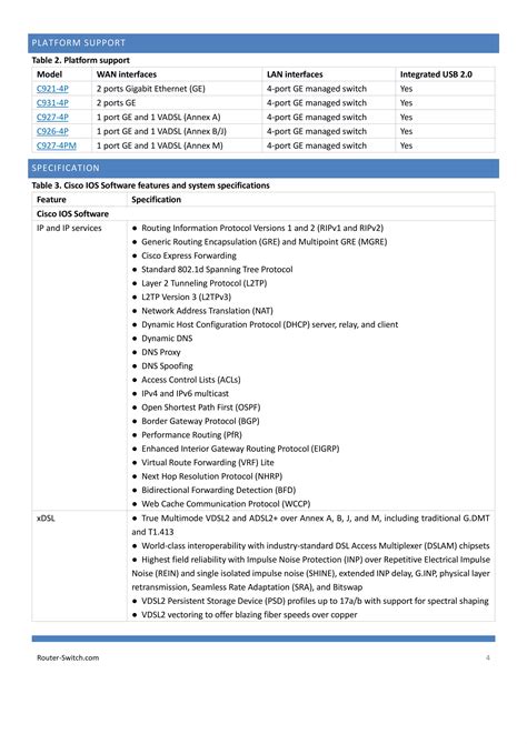 Cisco 900 Series Integrated Services Routers Datasheet | PDF