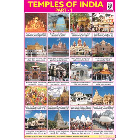 TEMPLES OF INDIA PART 2 SIZE 24 X 36 CMS CHART NO. 93 B
