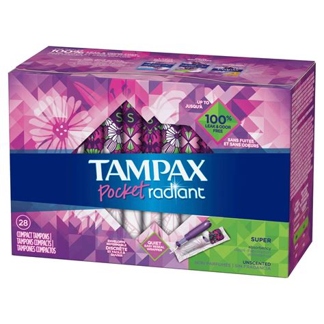 Tampax pocket radiant super absorbency compact tampons 28ct – Artofit