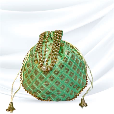 Designer Tikki Dori Work Batwa/Potli - Buy Jain Designer Tikki Dori ...