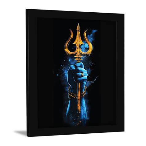Sacred Trishul of Shiv Shakti Wall Art & Photo Frame – OMMIV