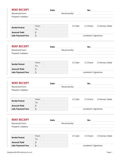 Free Rent Receipt Templates (Word, Google Docs)